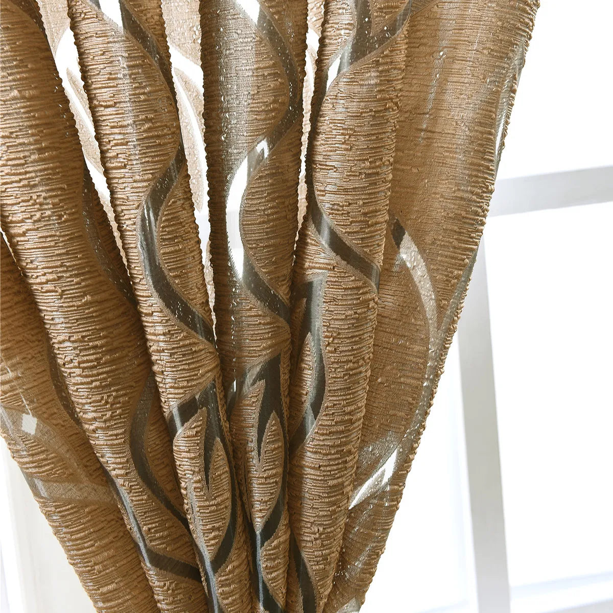 1 Panel Leaves Window Curtain Living Room Decor