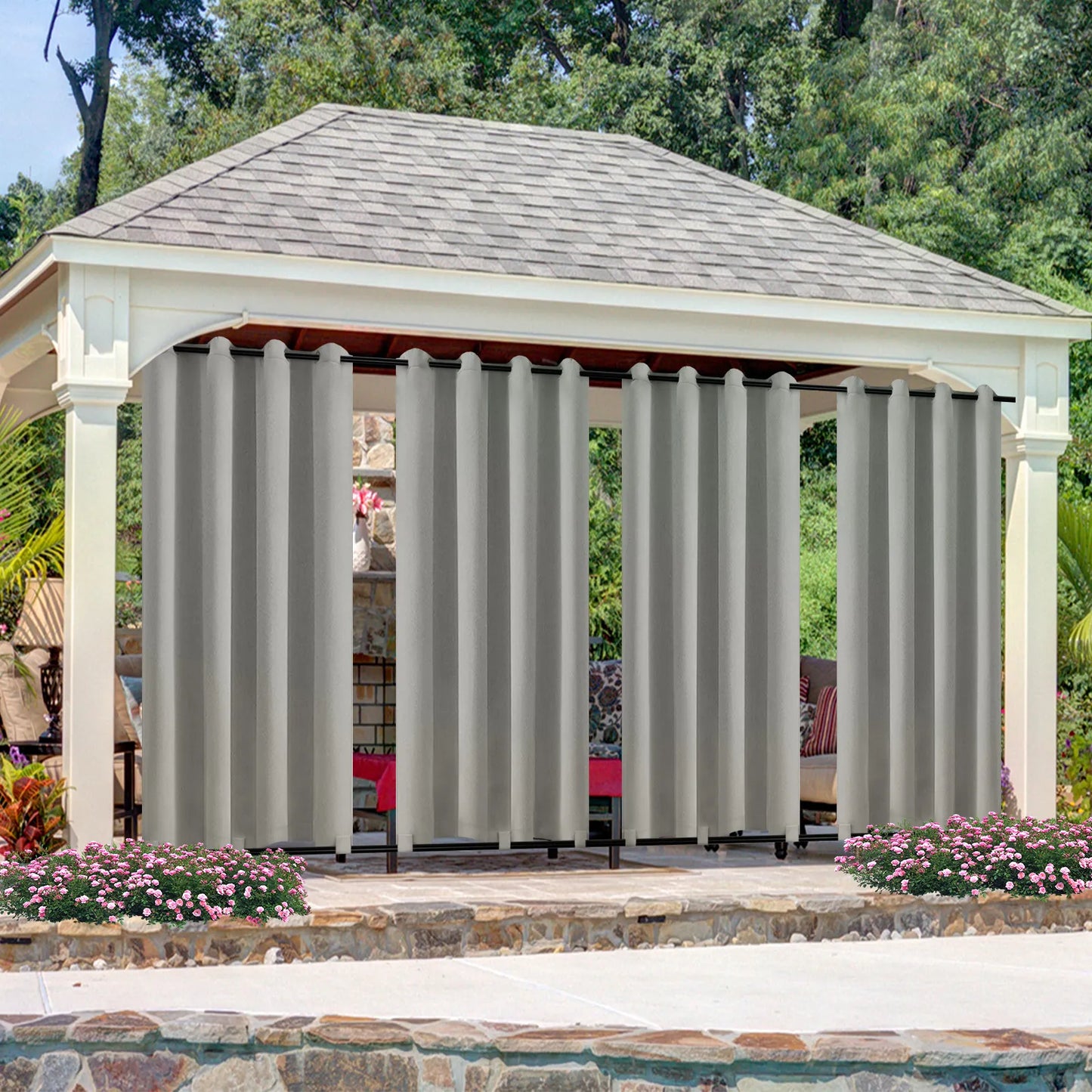 Wind-Resistant Outdoor Thermal Curtain Made to Measure · Corvella