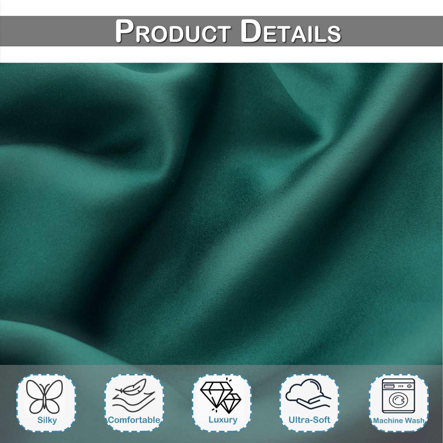 Silk Satin Curtains, 1 Panel, Green, 132*160cm/132*183cm/132*213cm