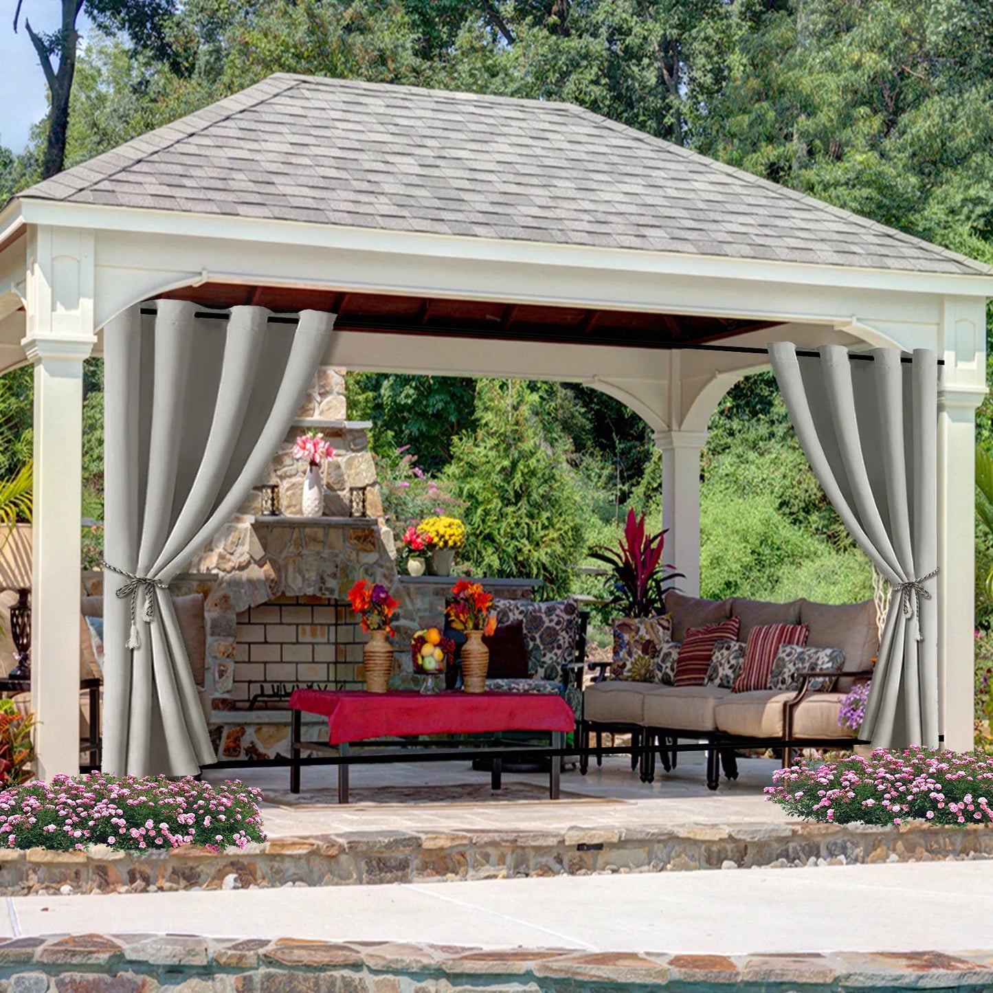 Wind-Resistant Outdoor Thermal Curtain Made to Measure · Corvella