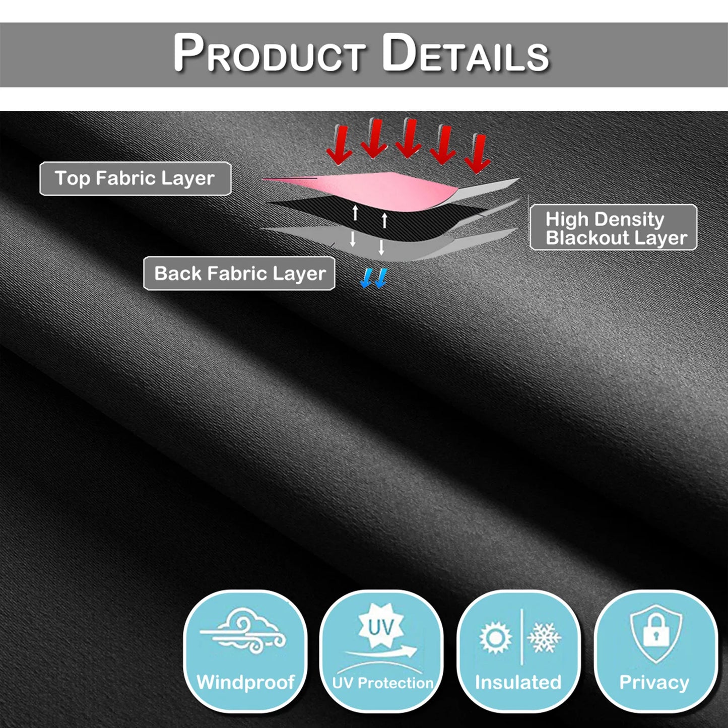 1 Panel High-precision Blackout Short Kitchen Curtains