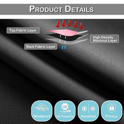1 Panel Blackout Window Short Curtains