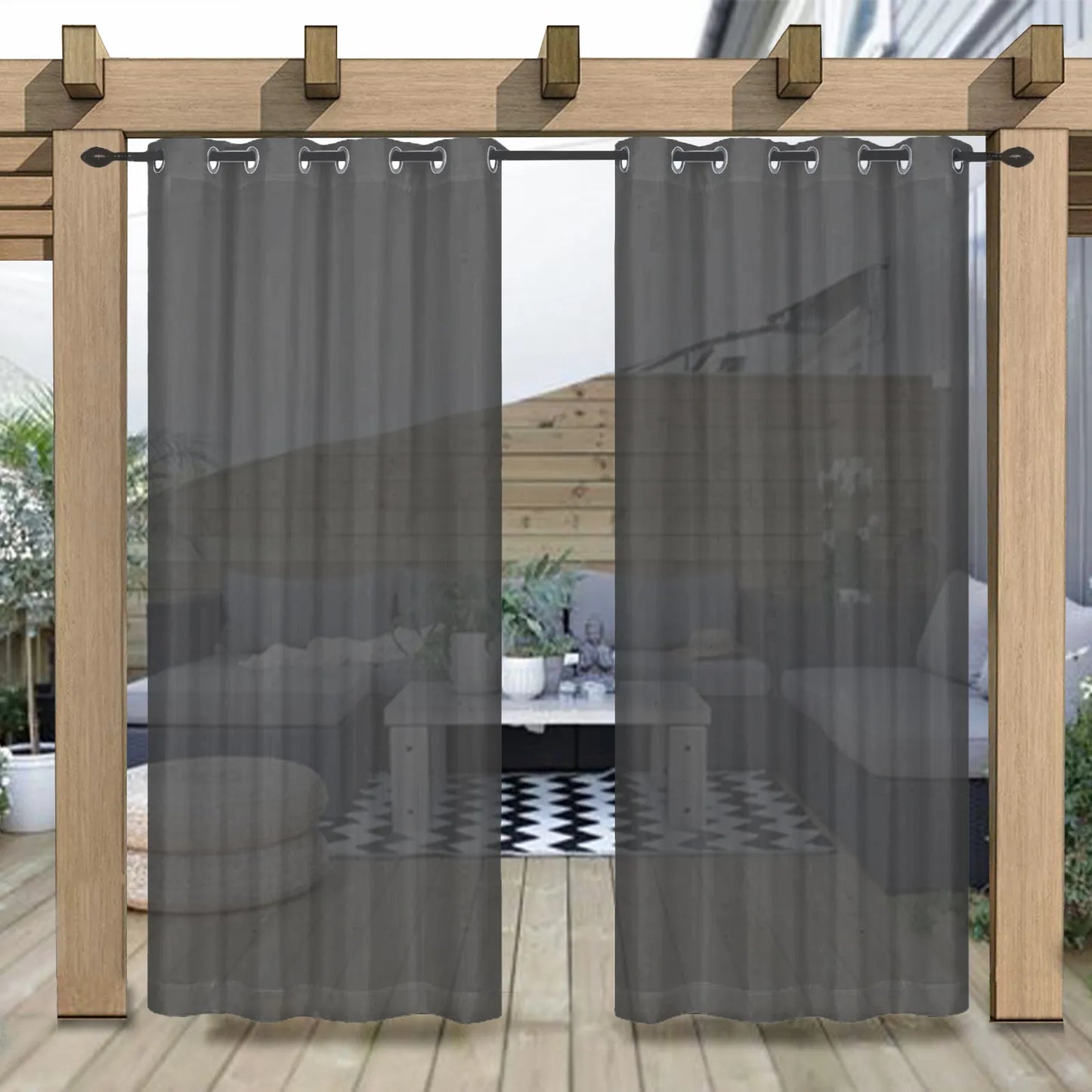 Wasserabweisende Outdoor Voile Gardine nach Maß · Larevia