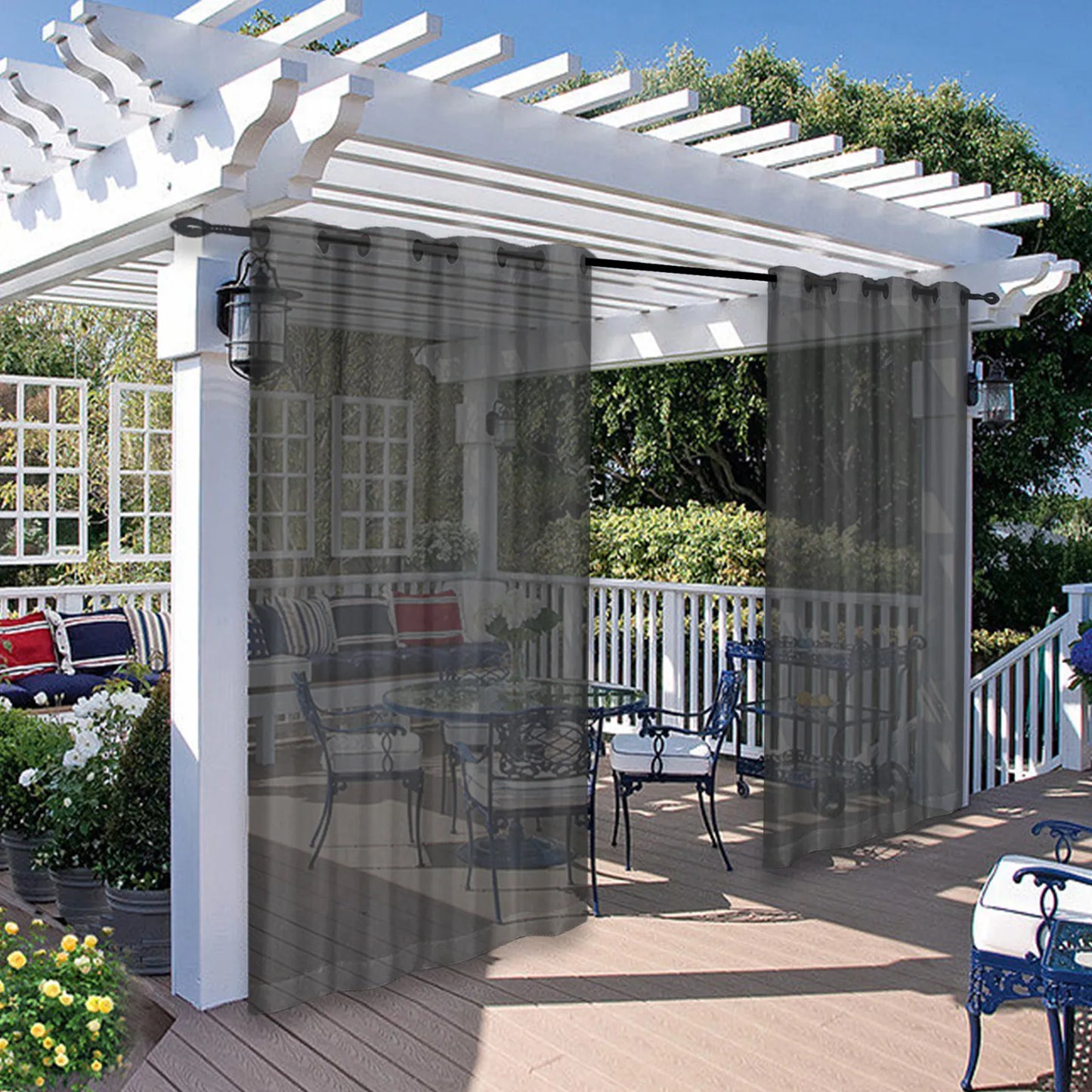 Wasserabweisende Outdoor Voile Gardine nach Maß · Larevia