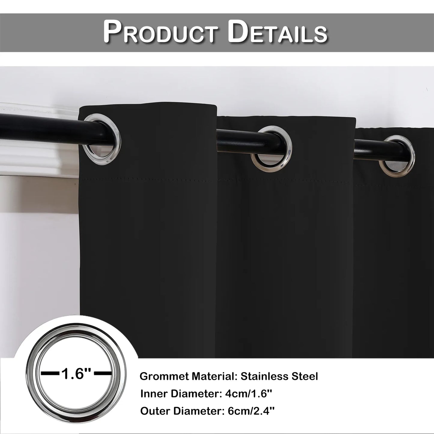 1 Panel High-precision Blackout Short Kitchen Curtains