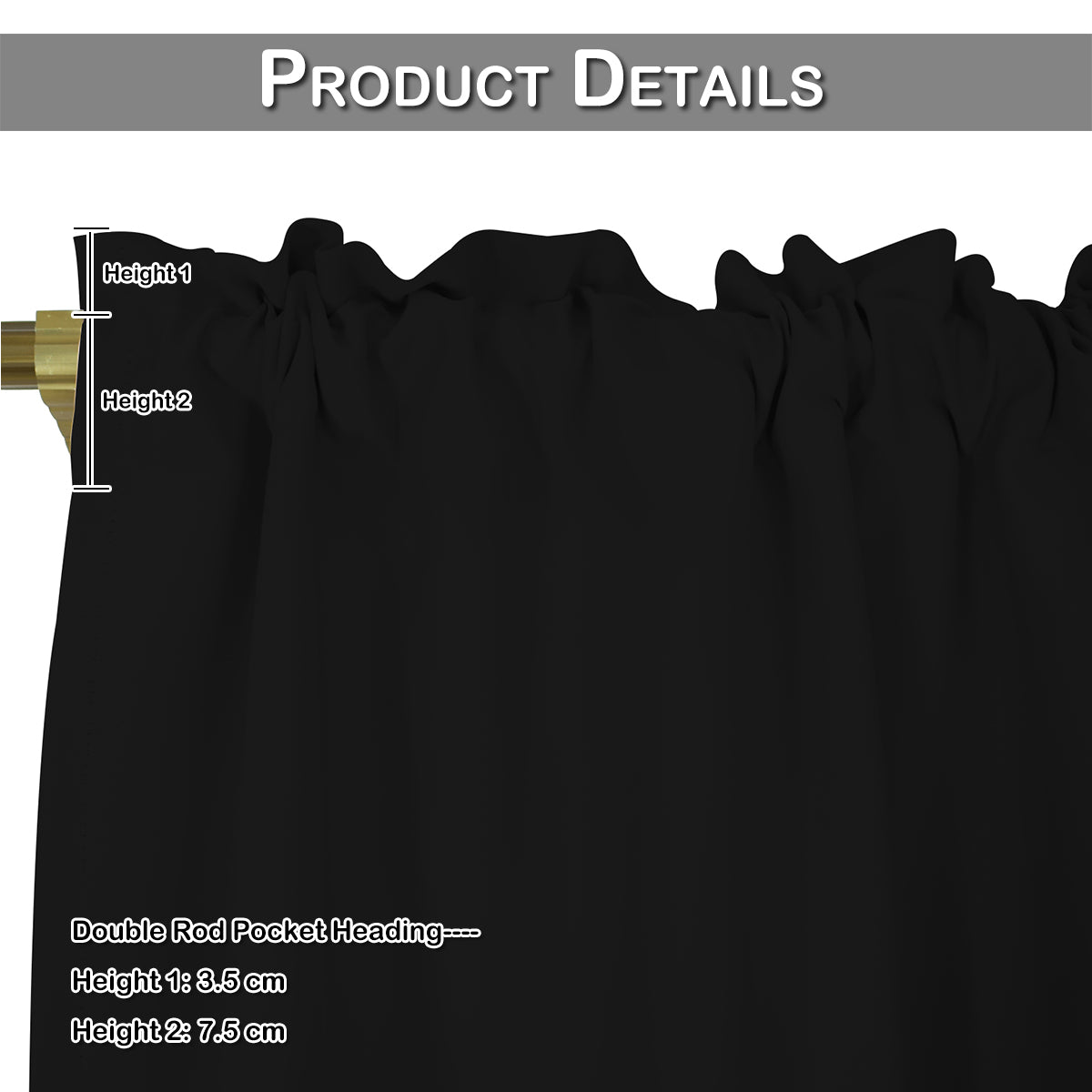 1 Panel Blackout Window Short Curtains