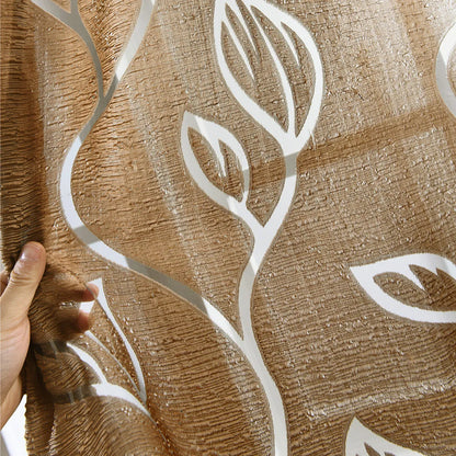1 Panel Leaves Window Curtain Living Room Decor
