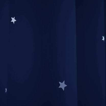 Blackout curtain with cut-out stars and overlay design