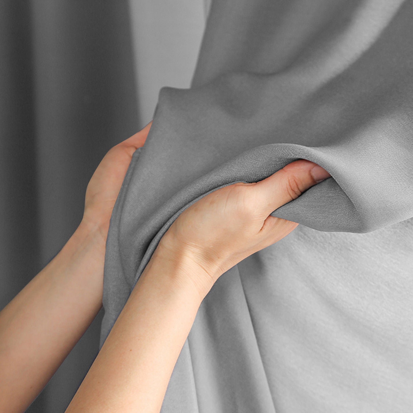 Rideaux transparents en mousseline de soie, 1 panneau, gris clair, 140 x 265 cm