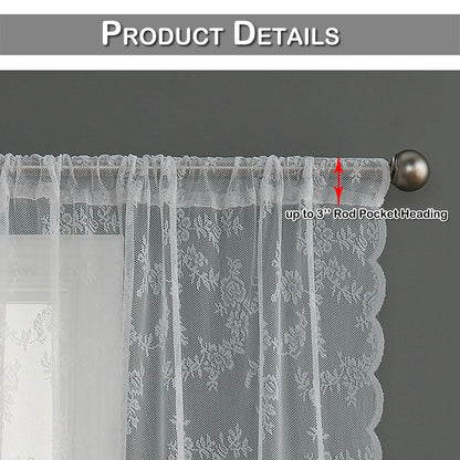 1 Panel Lace Window Sheer Curtain