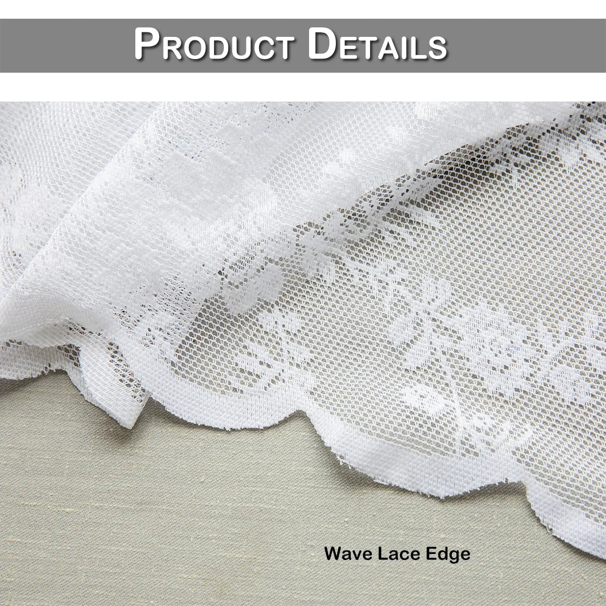 1 Panel Floral Lace Window Short Tier Curtains