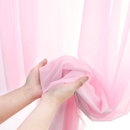 Rideaux transparents en mousseline de soie, 1 panneau, rose, 140 x 145 cm/140 x 225 cm/140 x 265 cm