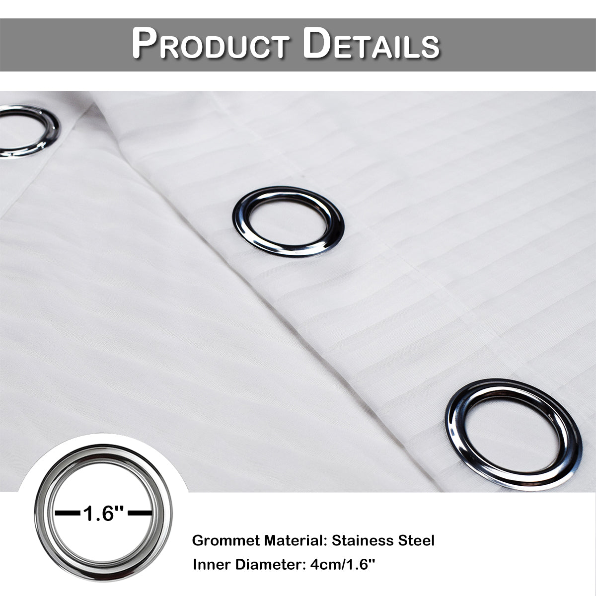 Rideaux en tulle de gaze, 1 panneau, blanc, 132*160cm/132*183cm/132*213cm/132*244cm