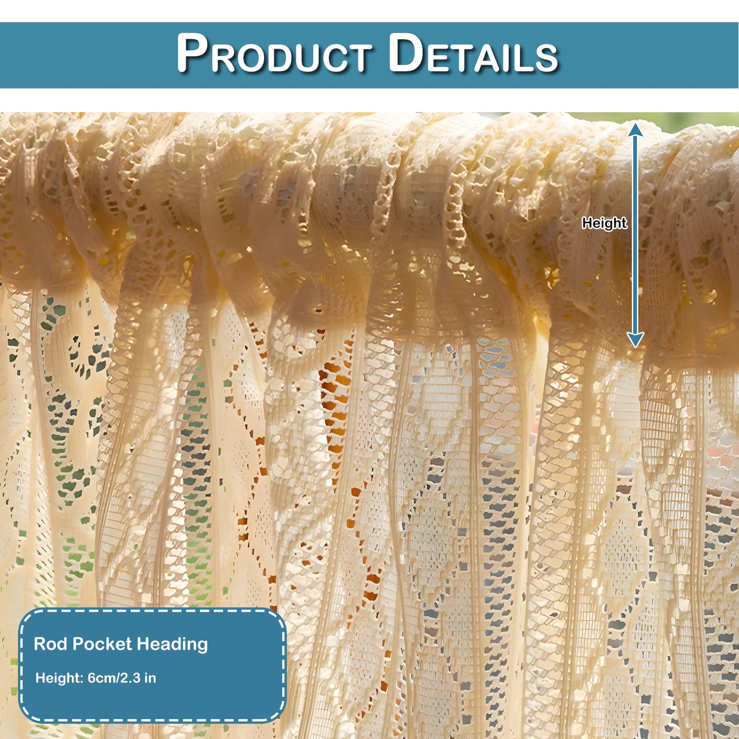 1 Panel Vintage Tassels Boho Window Short Curtains
