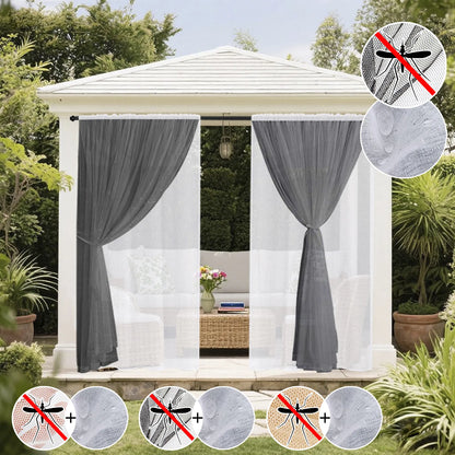 Double-layered outdoor curtain made to measure with mosquito net · Solmara