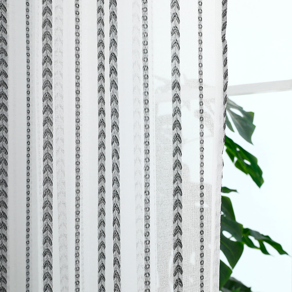 Sheer Curtains, 1 Panel, White, 100x130cm/100x250cm/140x260cm