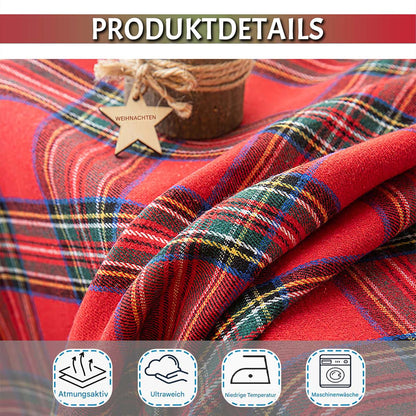 Rideau de Noël à carreaux · Rouge Vert · Style vintage