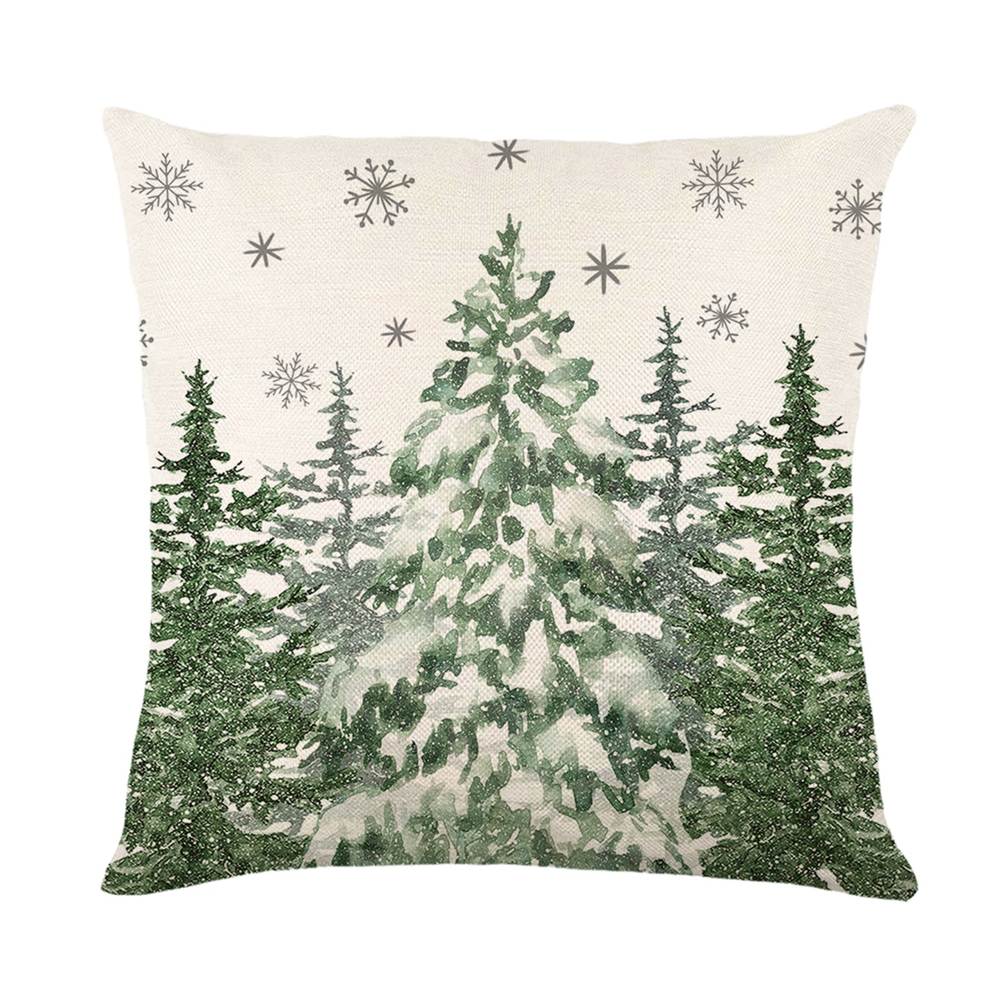 4er-Set Weihnachts-Kissenbezüge aus Leinen – Softe Dekokissen für Sofa und Bett (45×45 cm)