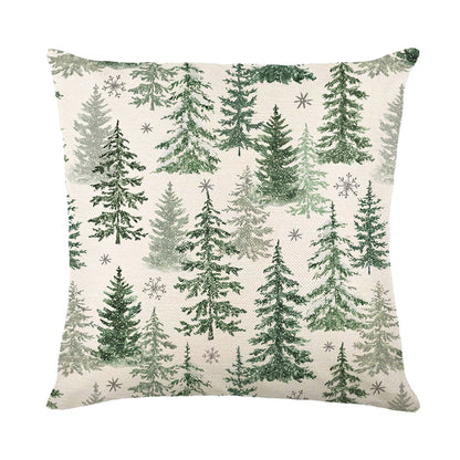 4er-Set Weihnachts-Kissenbezüge aus Leinen – Softe Dekokissen für Sofa und Bett (45×45 cm)