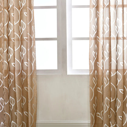 1 Panel Leaves Window Curtain Living Room Decor
