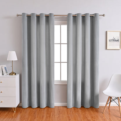 Frosted Fleece Curtains, 1 Panel, Gray, 132*164cm/132*214cm/132*241cm