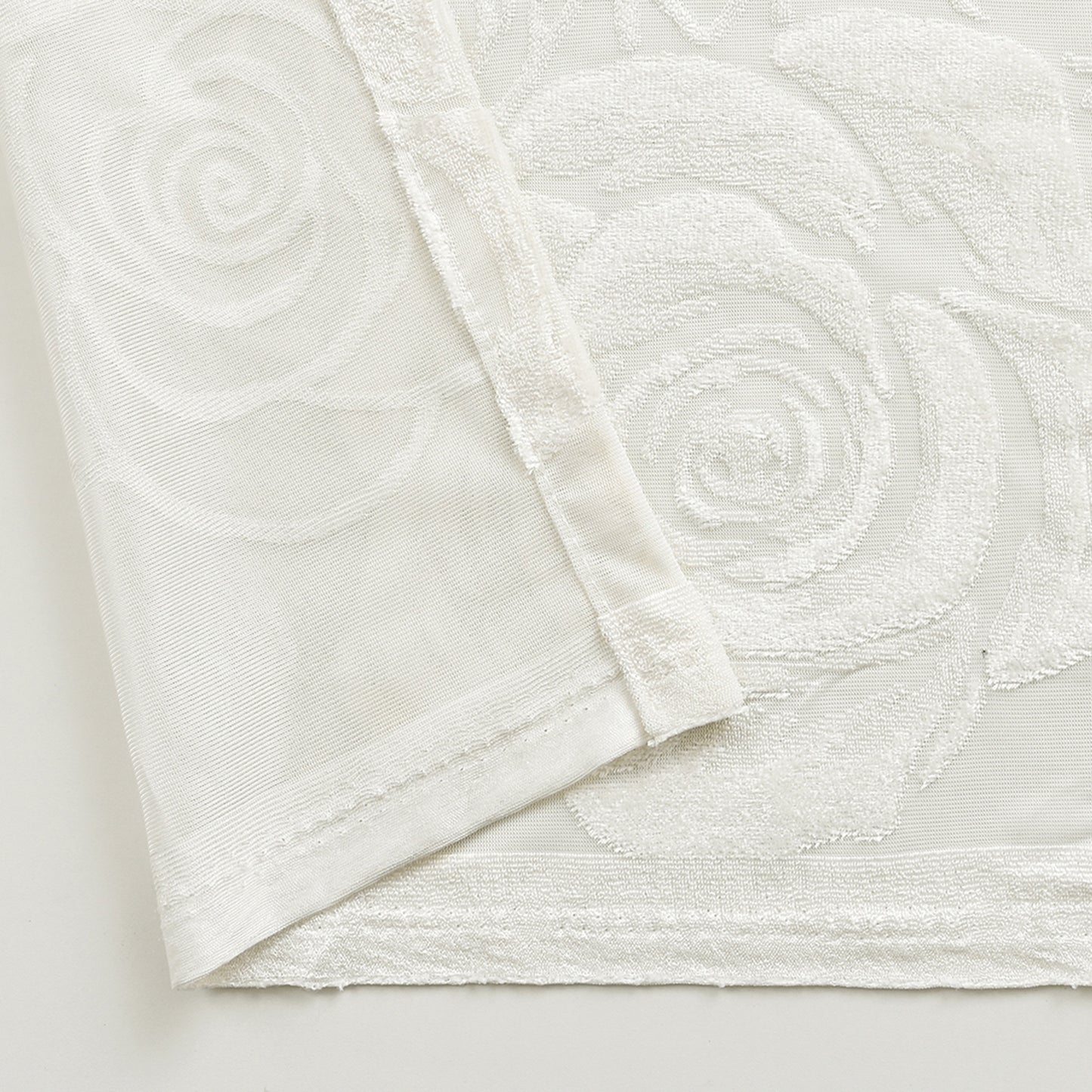 Rideaux transparents floqués à motif de roses, 1 panneau, blanc, 100 x 200 cm/100 x 250 cm/140 x 260 cm