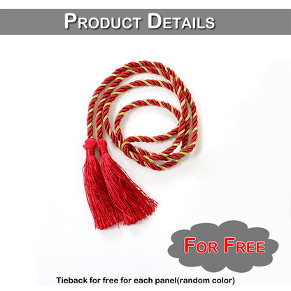 Christmas Embroidery Snowflake Sheer Curtains, 1 Panel, Red, 100*200cm/100*250cm/140*260cm