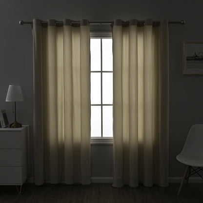 Frosted Fleece Curtains, 1 Panel, Beige, 132*164cm/132*214cm/132*241cm