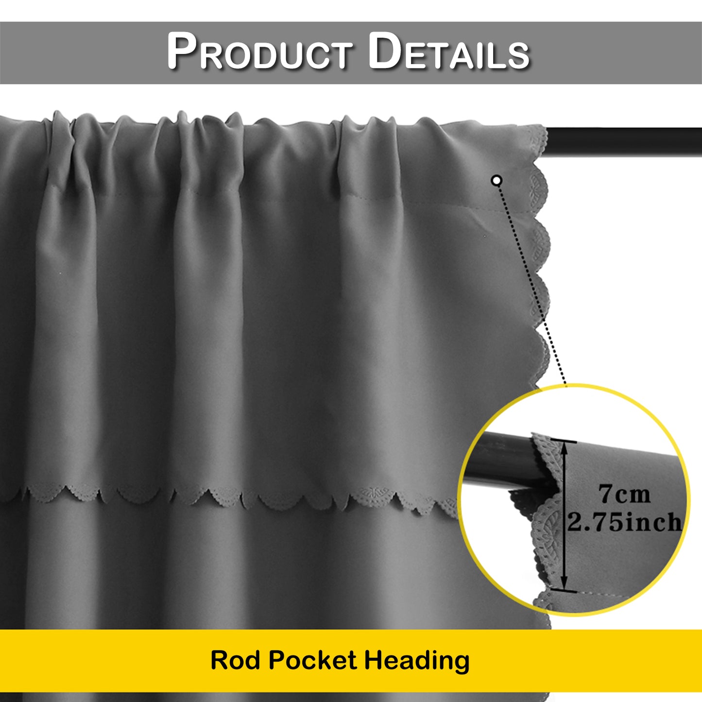 1 Panel Privacy Thermal Blackout Window Short Curtains