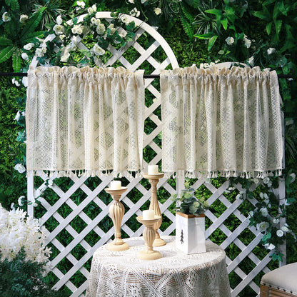 1 Panel Vintage Tassels Boho Window Sheer Curtains