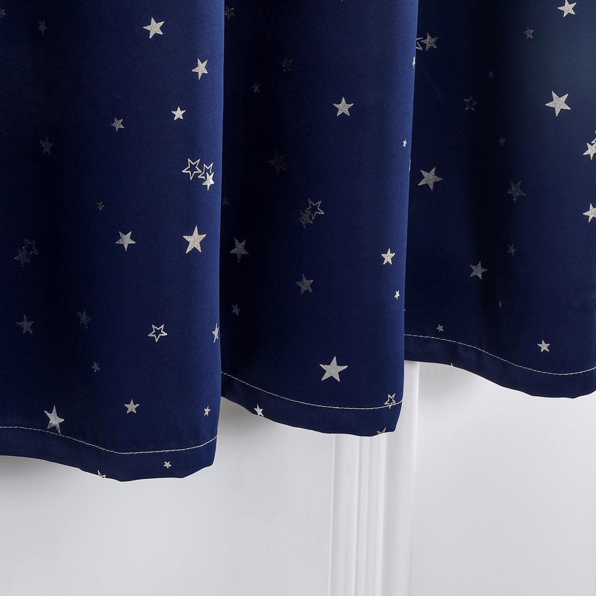 Rideaux étoiles estampés argent, 1 panneau, bleu marine, 132*114cm/132*160cm/132*213cm/132*243cm