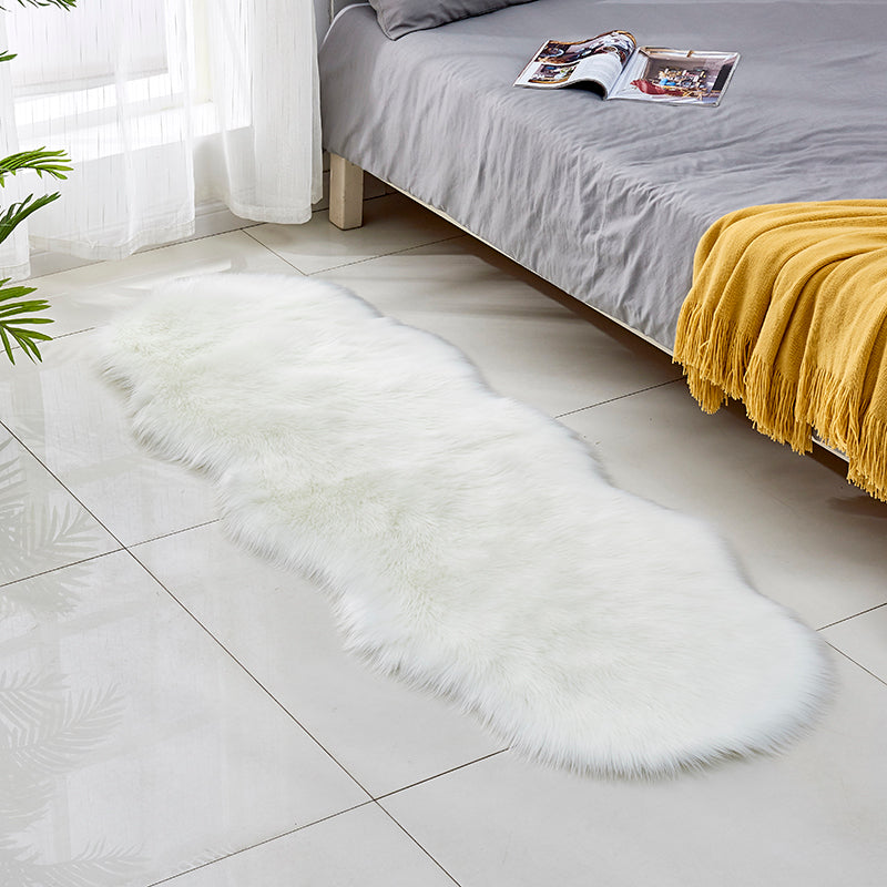 Fluffy faux fur rug, long pile shaggy rug, 60x180 cm