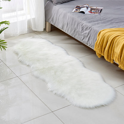 Fluffy faux fur rug, long pile shaggy rug, 60x180 cm