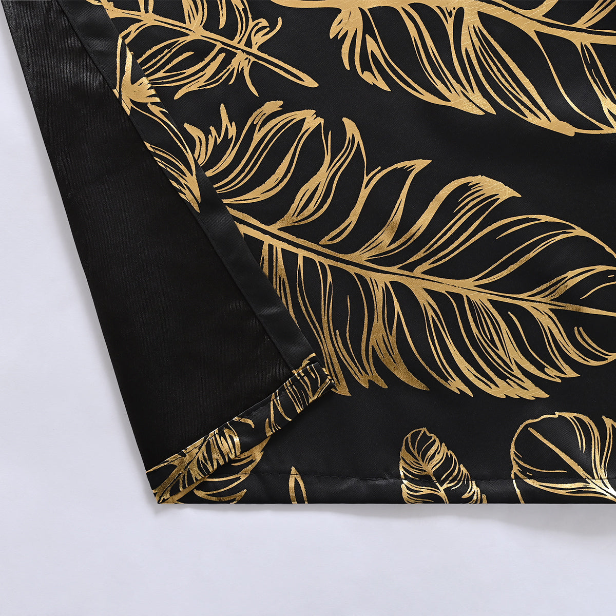 Gold Stamping Feather Curtains, 1 Panel, Black, 100*130cm/100*250cm