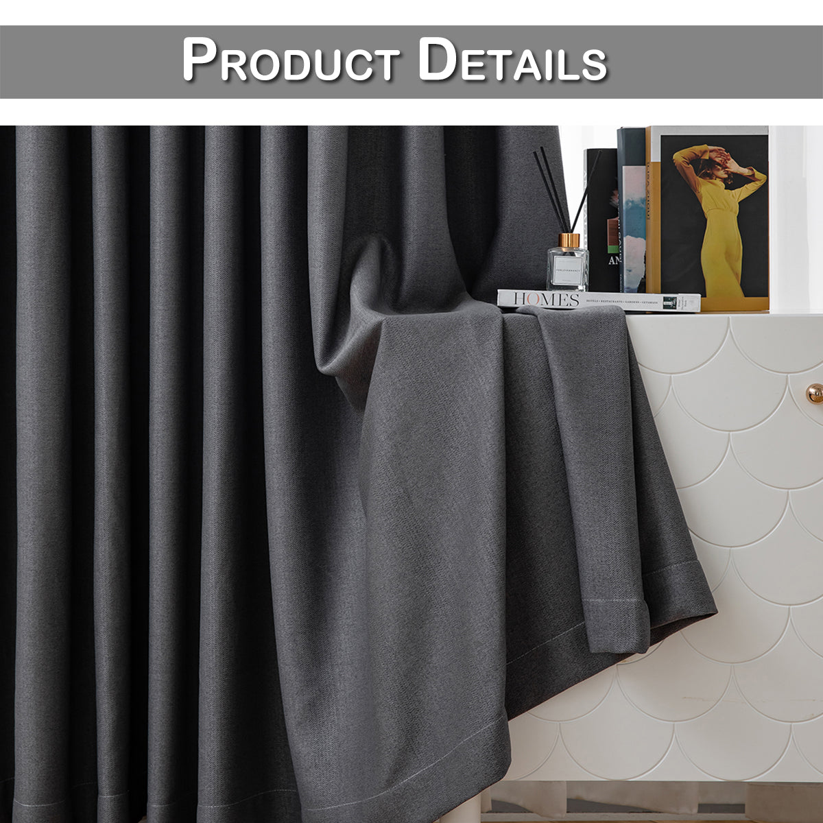 100% Blackout Curtains, 1 Panel, Gray, 100*130cm/134*160cm/134*210cm/134*245cm