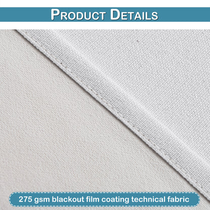 Lot de 2 rideaux aspect lin blanc 100% occultant ruban plissé avec crochets et anneaux