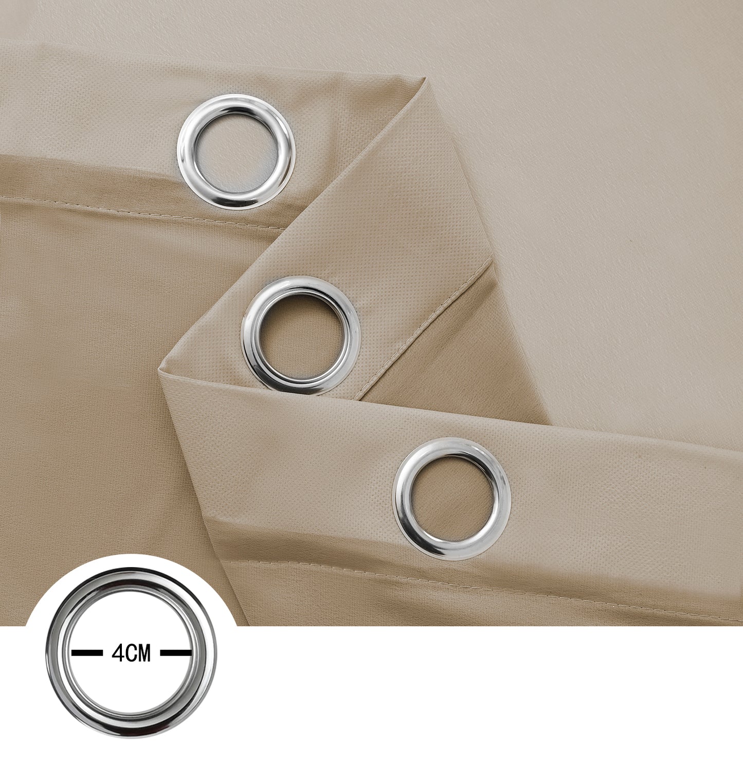 Rideaux transparents en mousseline de soie, 1 panneau, kaki, 140 x 145 cm/140 x 225 cm/140 x 265 cm