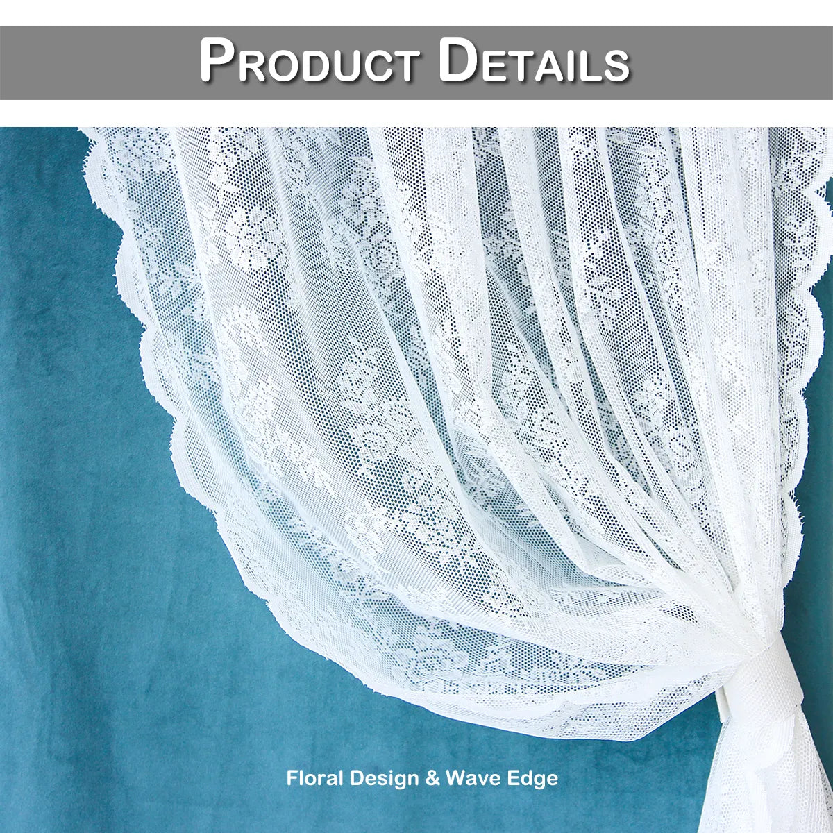 Voile Vorhänge Floral Spitze Sheer Vorhang Slot Top Tür Screening Picknick Decor