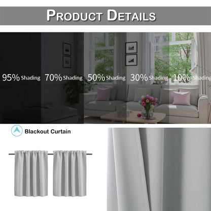 Thermal Blackout Small/Short Window Curtains 1 Panel