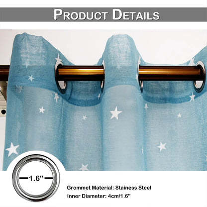 1 Panel Eyelets Window Sheer Curtains for Bedroom