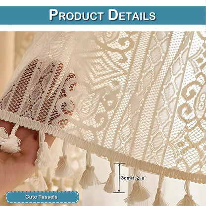 1 Panel Boho Double Layer Tier Curtain