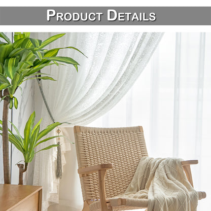 Rideaux transparents Firework, 1 panneau, blanc, 132*160cm/132*183cm/132*213cm/132*244cm