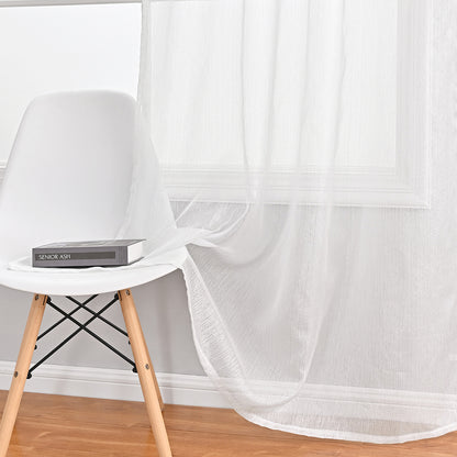 Rideaux transparents scintillants Silver Lines, 1 panneau, blanc, 100*130cm/100*200cm/100*250cm/140*260cm