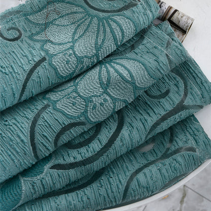 Seersucker Sheer Curtains, 1 Panel, Green, 100x130cm/100x200cm/100x250cm