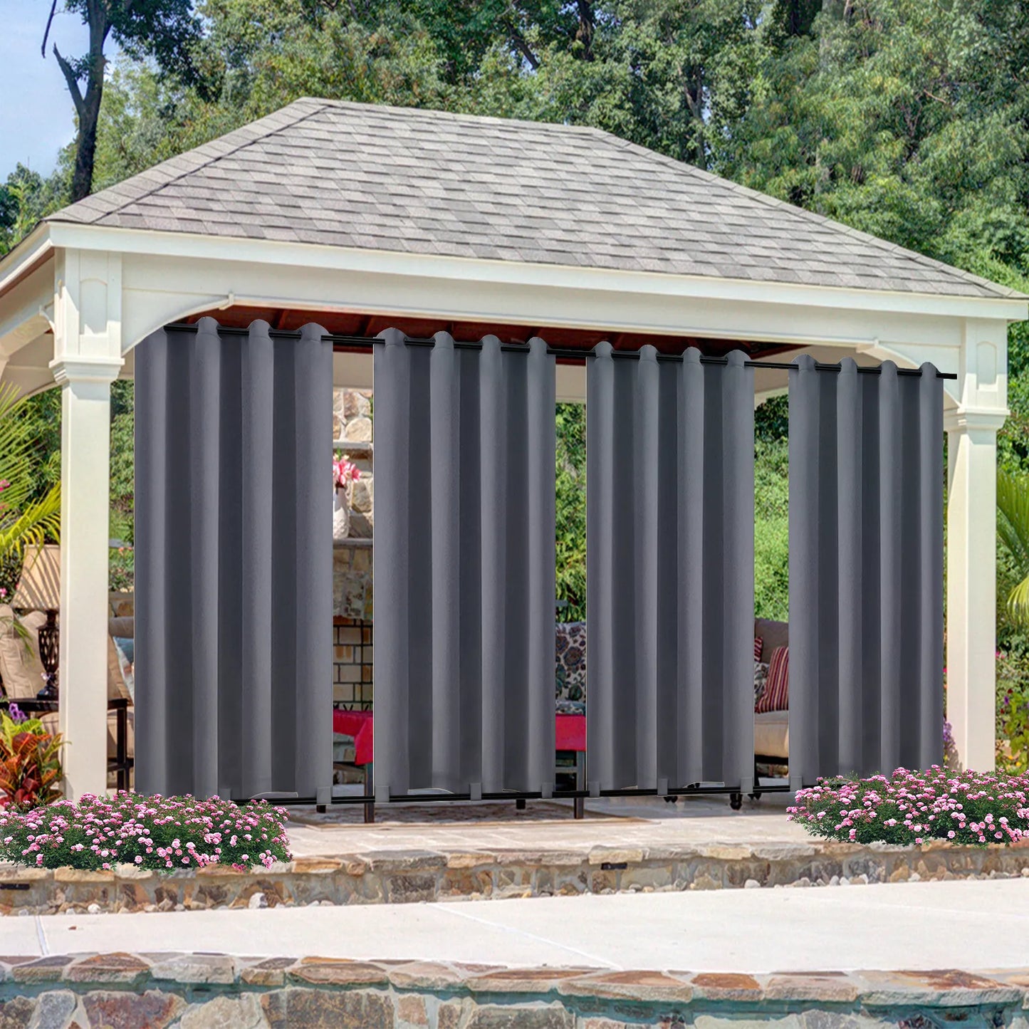 Wind-Resistant Outdoor Thermal Curtain Made to Measure · Corvella