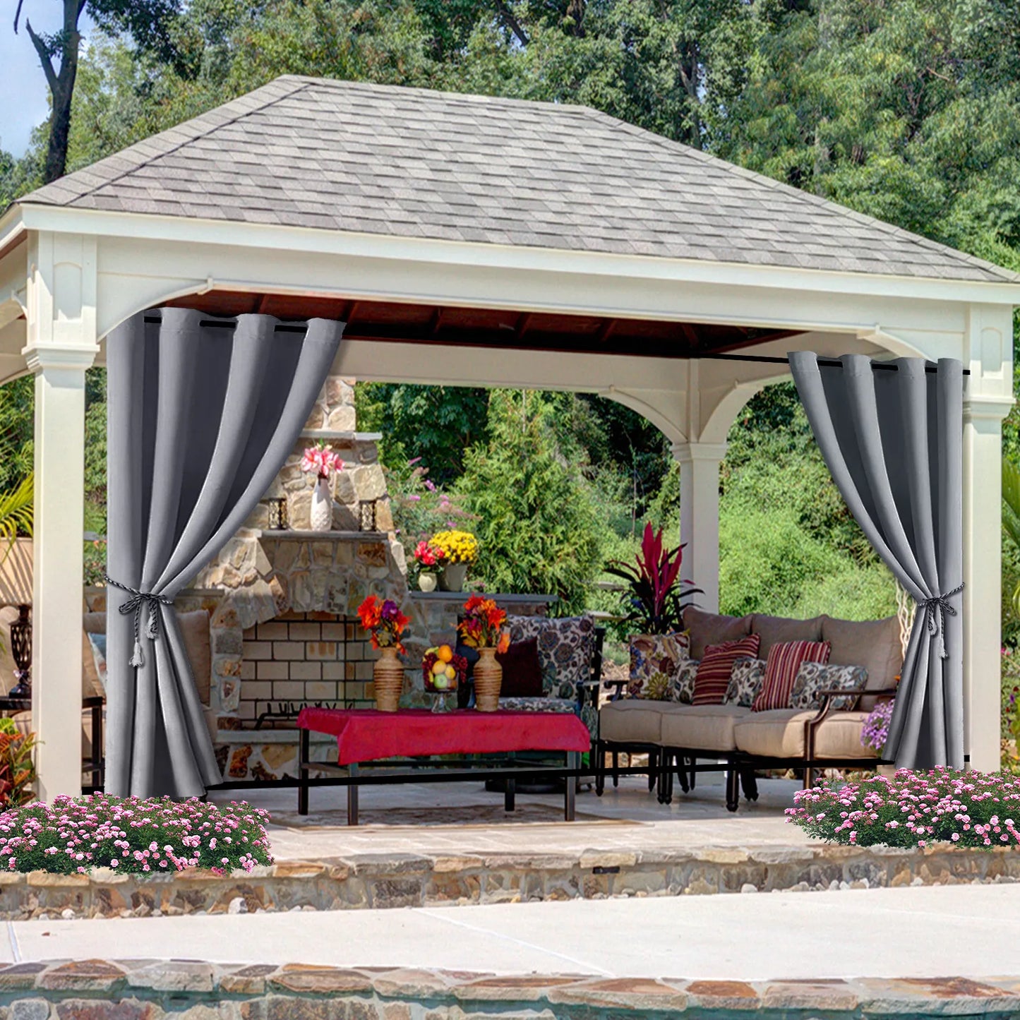 Wind-Resistant Outdoor Thermal Curtain Made to Measure · Corvella