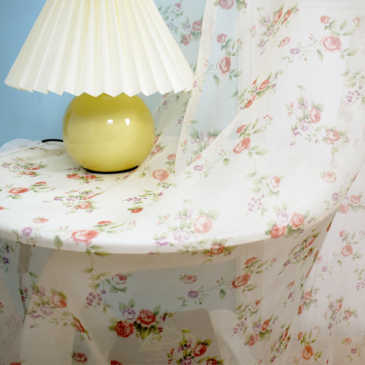 Rose Sheer Curtains, 1 Panel, Beige, 132x160cm/132x213cm/132x244cm