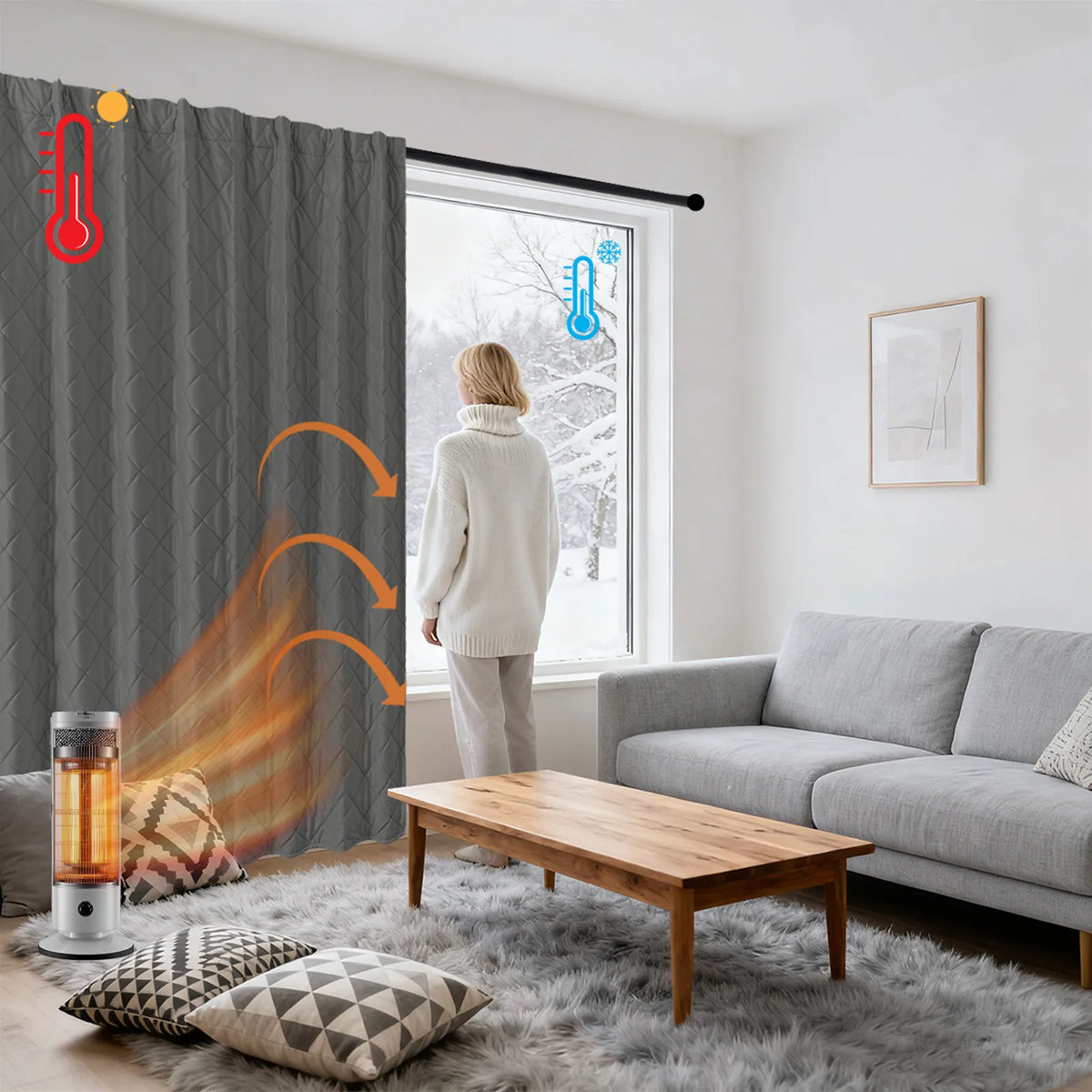 Rideau thermique en velours matelassé robuste - Velmira