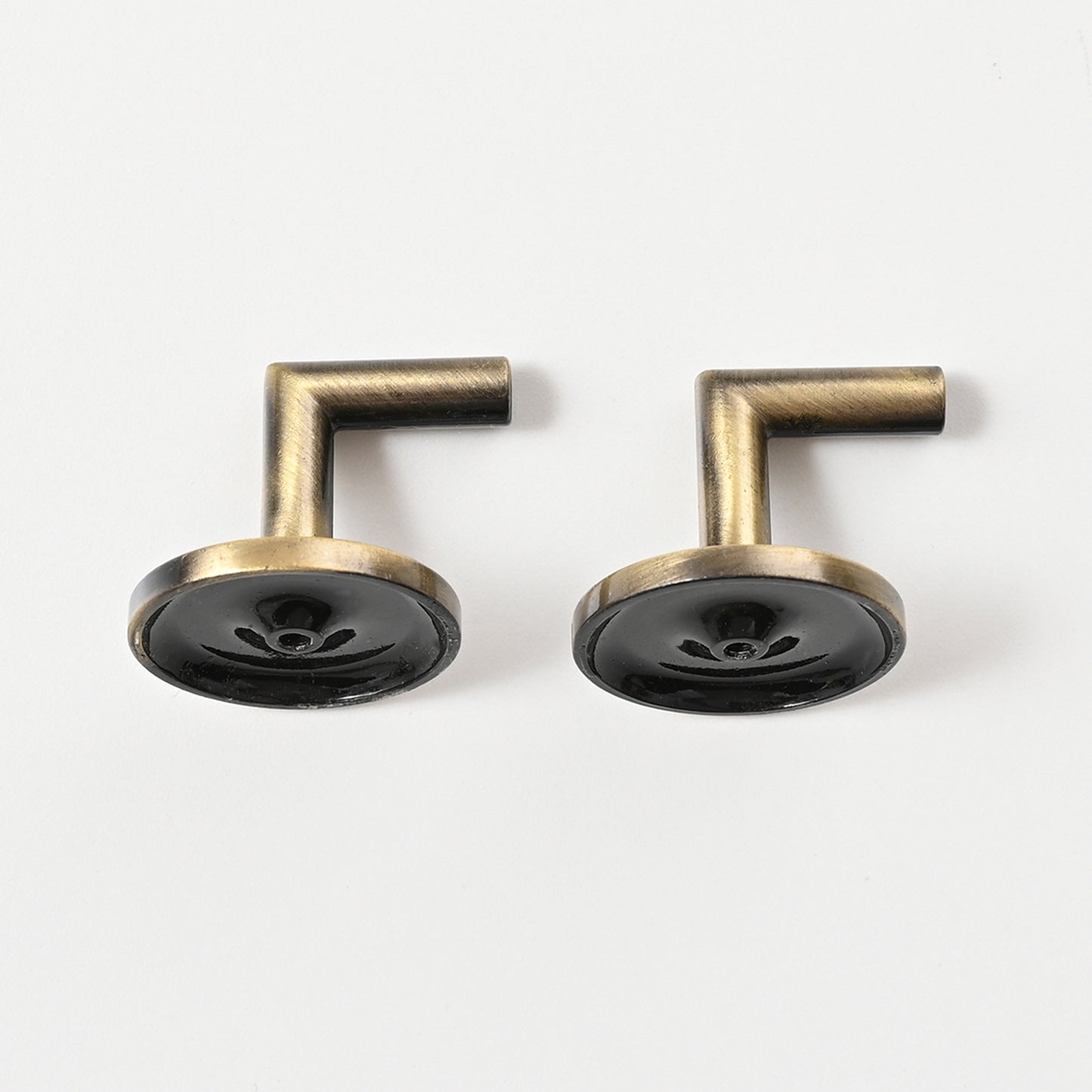 L-Shape Holdbacks Tiebacks Hooks, Black/Gold