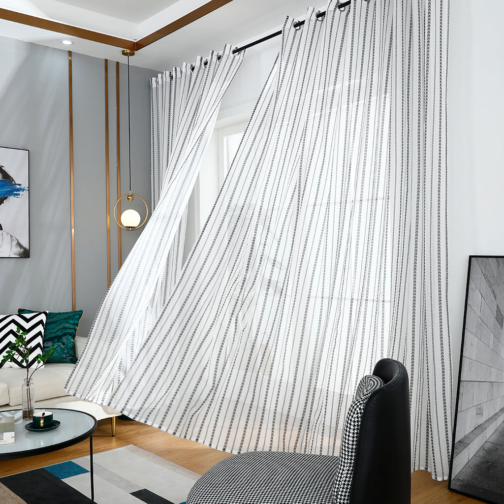 Sheer Curtains, 1 Panel, White, 100x130cm/100x250cm/140x260cm